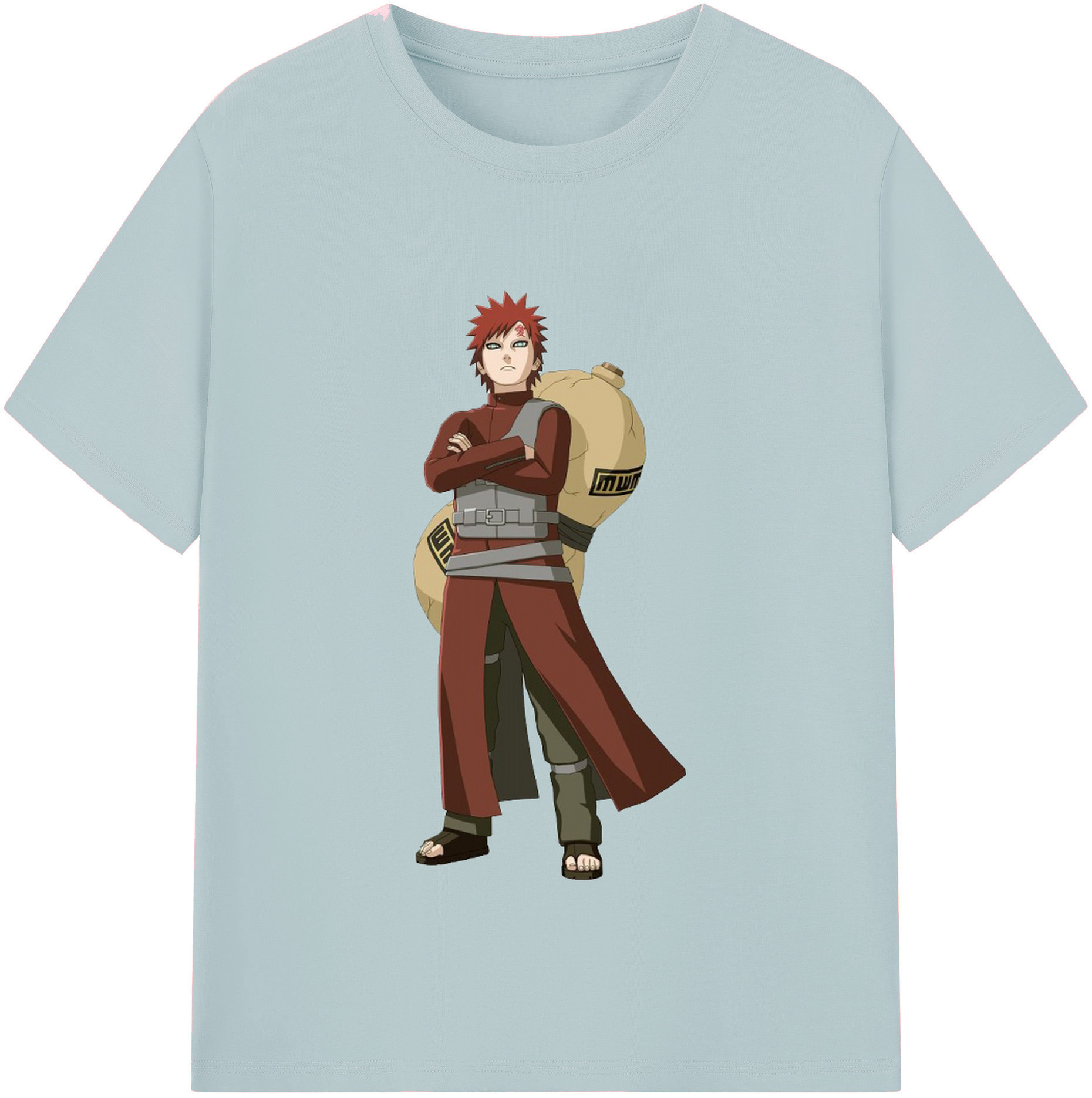 （画像用） NARUTO -ナルト- ガアラ Gaara 綿100％半袖Tシャツ（フロントプリント）